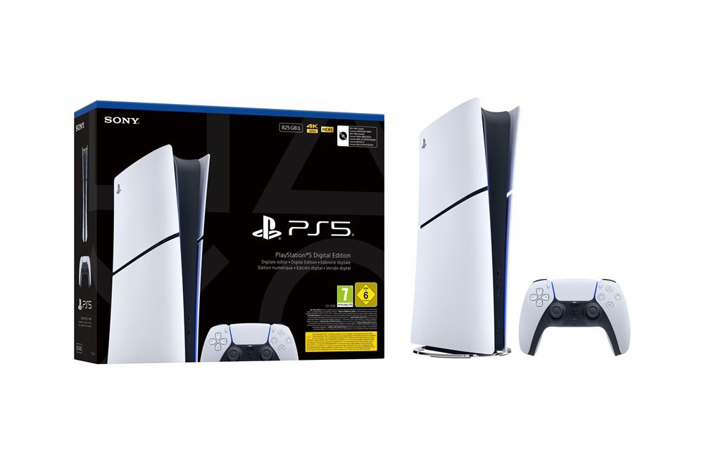 Console-Sony-PS5-Slim-Edition-Digital-Blanc Consola digital Sony PS5 Slim Edition blanca - Imagen 1